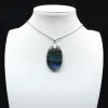 Ciondolo ovale in labradorite - 0