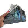 Spettrolite decorativa naturale con una faccia lucidata - 0