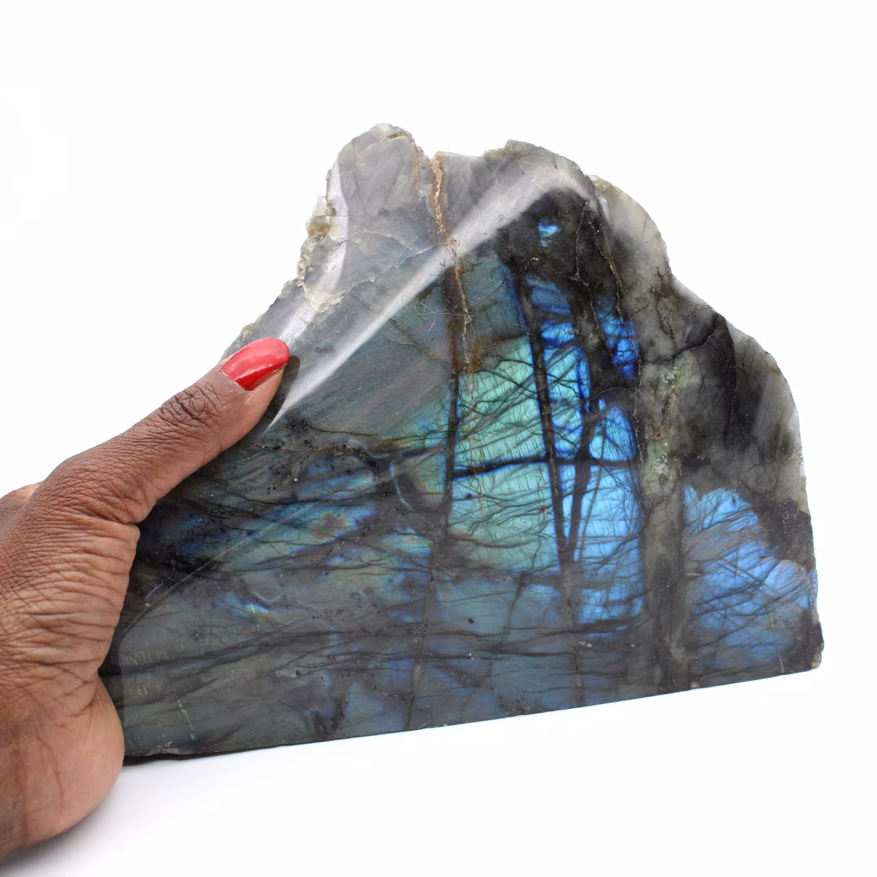 Spettrolite decorativa naturale con una faccia lucidata
