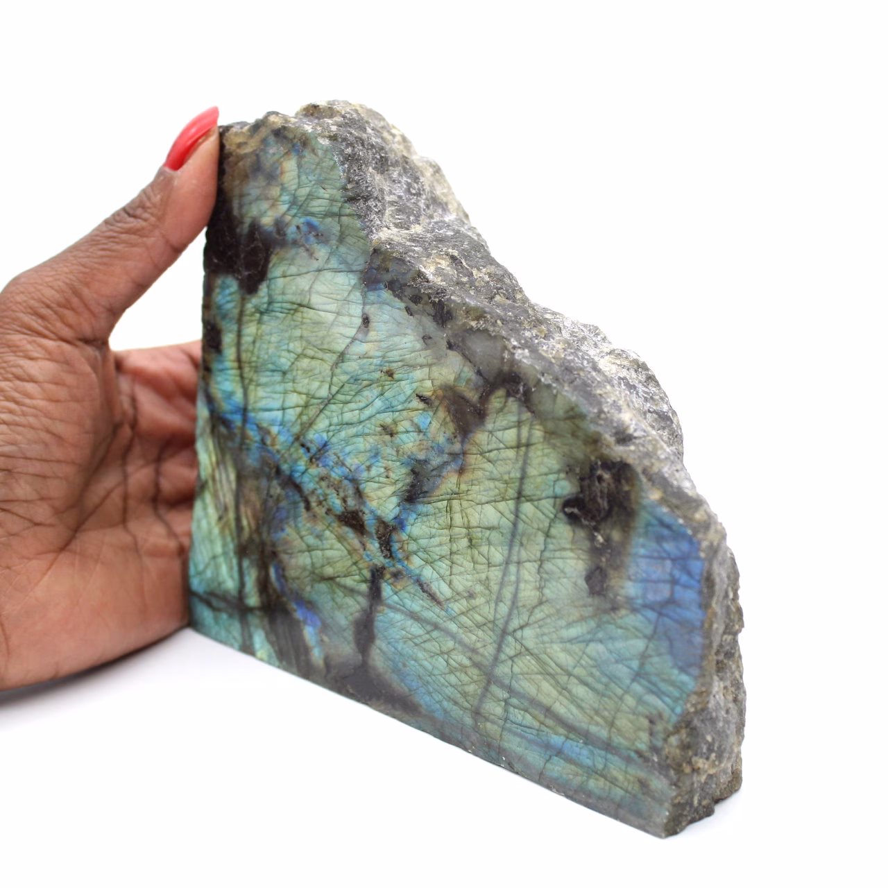 Labradorite ornamentale lucidata su un lato