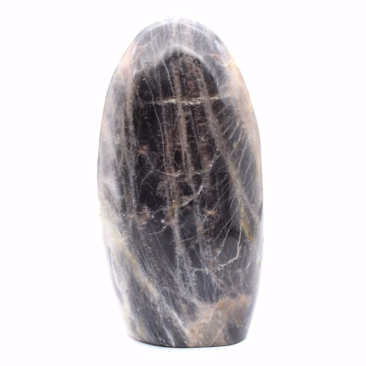 Pietra di luna nera lucidata