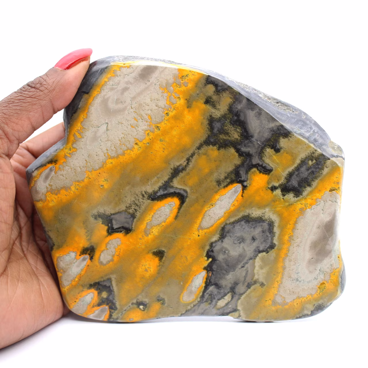 Bumblebee Jasper: pietra lucidata a forma libera per collezionisti