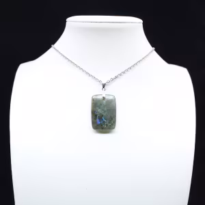 Pendente rettangolare in labradorite