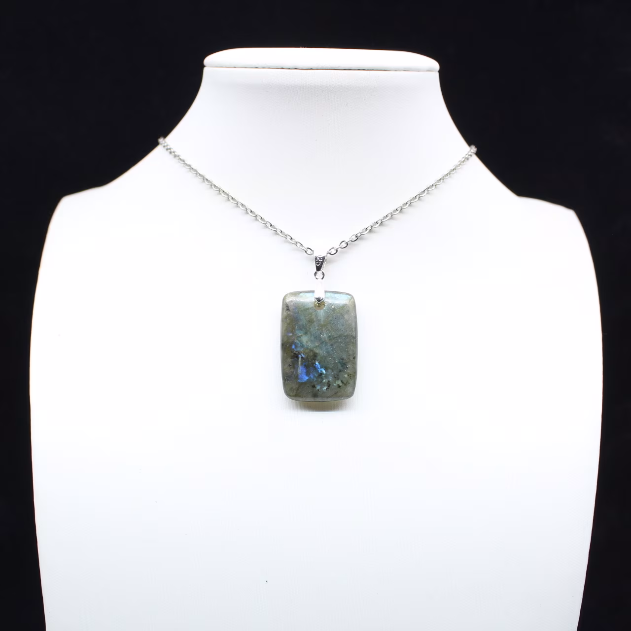 Pendente rettangolare in labradorite
