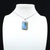 Pendente rettangolare in labradorite - 0