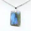 Pendente rettangolare in labradorite - 1