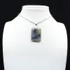 Pendente rettangolare in labradorite - 3