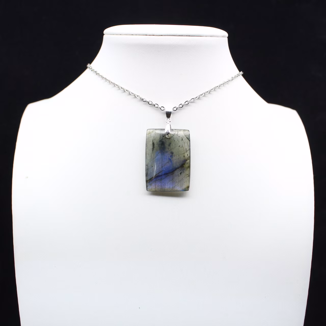 Pendente rettangolare in labradorite