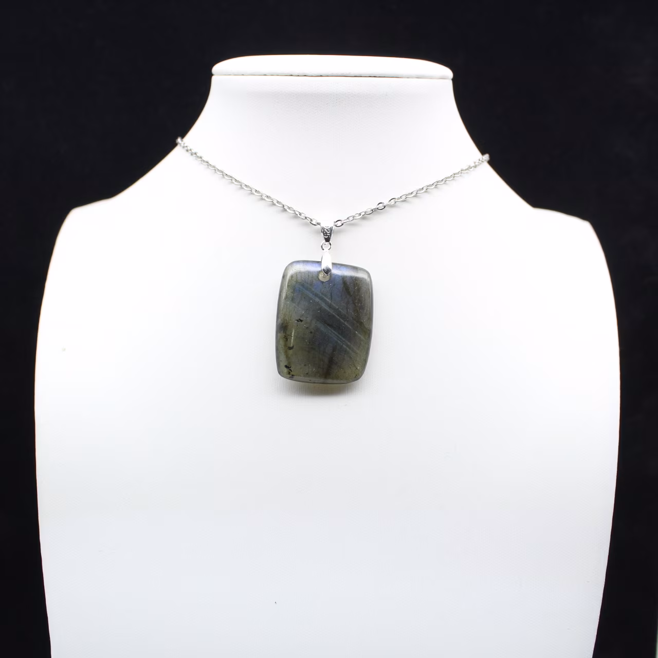 Pendente rettangolare in labradorite