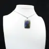Pendente rettangolare in labradorite - 0