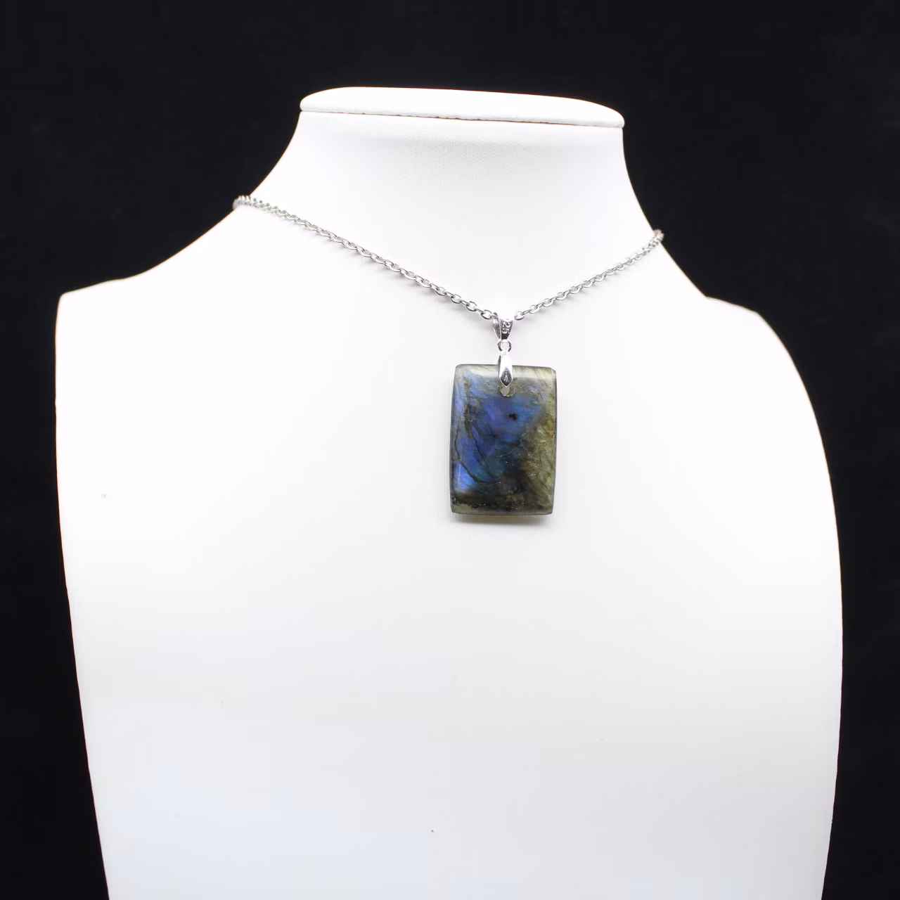 Pendente rettangolare in labradorite