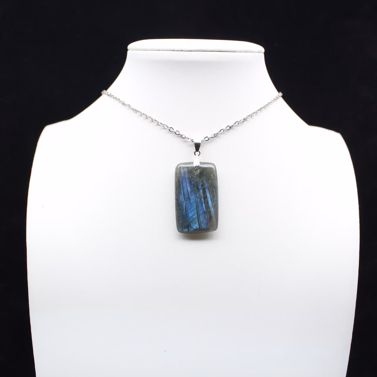 Pendente rettangolare in labradorite