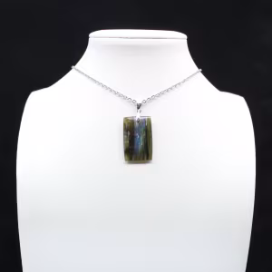 Pendente rettangolare in labradorite