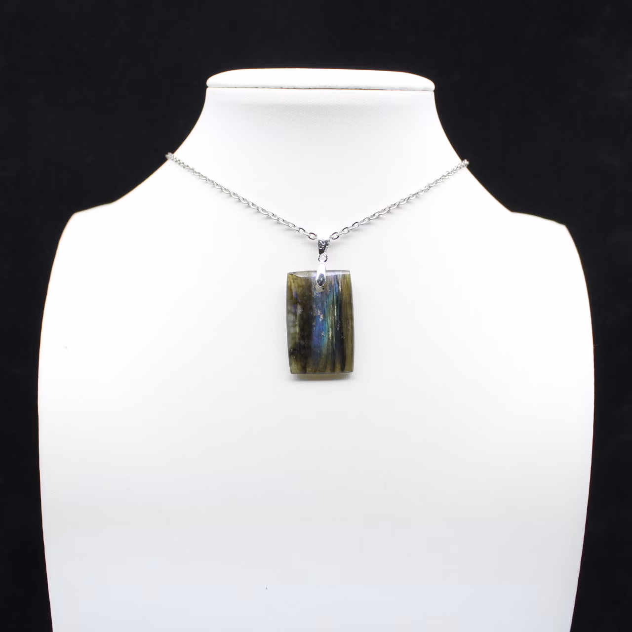 Pendente rettangolare in labradorite
