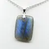 Pendente rettangolare in labradorite - 1