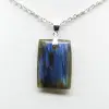 Pendente rettangolare in labradorite - 1