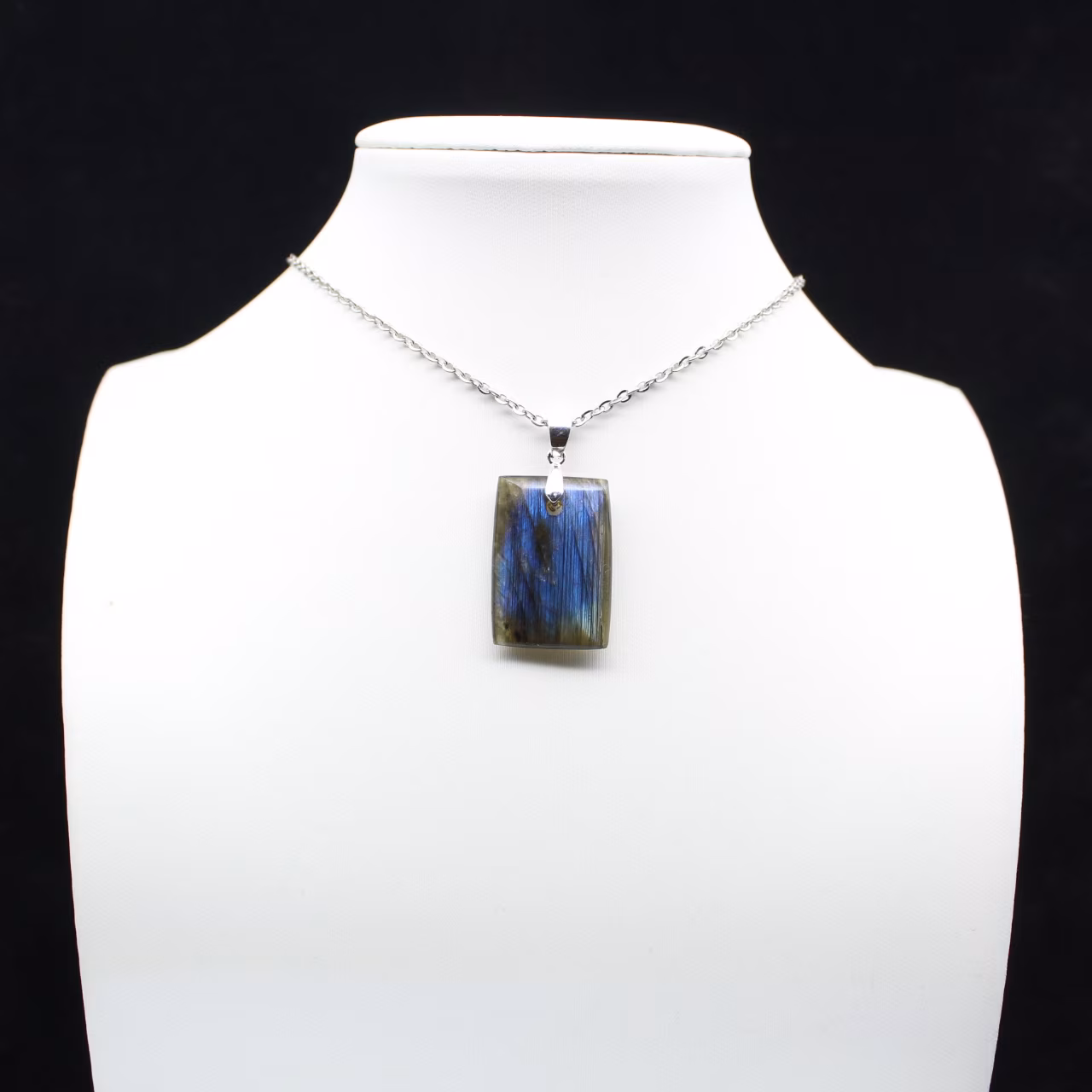 Pendente rettangolare in labradorite