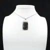 Pendente rettangolare in labradorite - 0