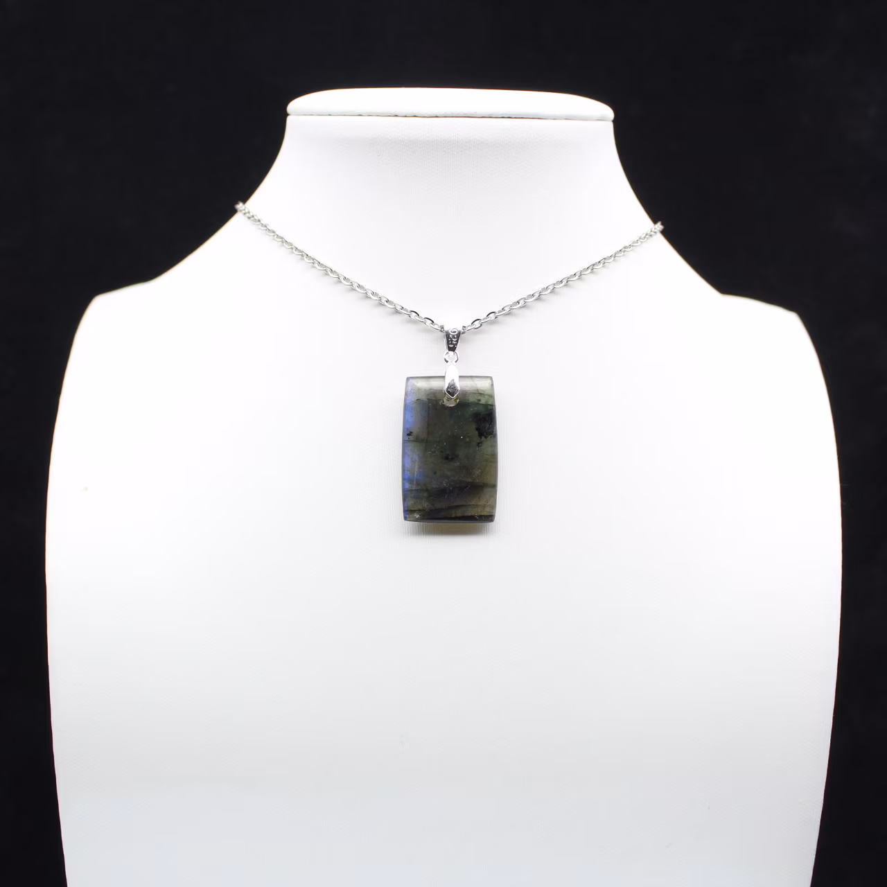 Pendente rettangolare in labradorite