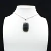 Pendente rettangolare in labradorite - 8