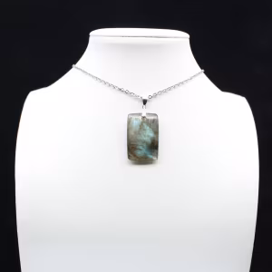 Pendente rettangolare in labradorite