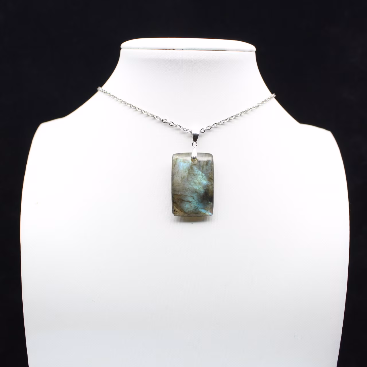 Pendente rettangolare in labradorite