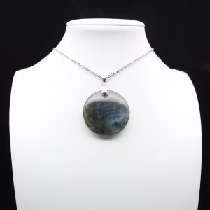 Ciondolo rotondo in labradorite