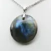 Ciondolo rotondo in labradorite - 1