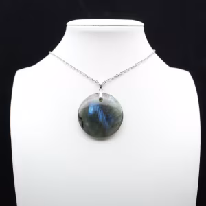 Ciondolo rotondo in labradorite