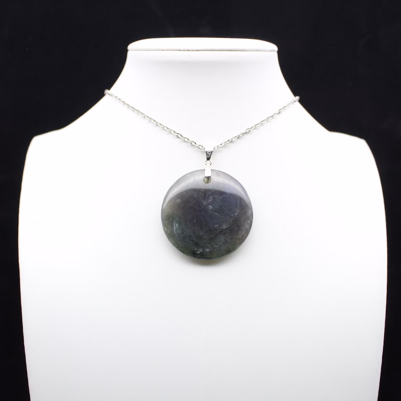 Ciondolo rotondo in labradorite