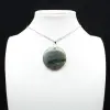Ciondolo rotondo in labradorite - 0
