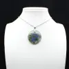 Ciondolo rotondo in labradorite - 0