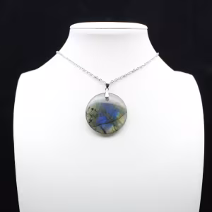 Ciondolo rotondo in labradorite