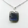 Ciondolo in labradorite quadrata - 2