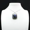 Ciondolo in pietra di labradorite quadrata - 0