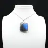 Ciondolo quadrato in labradorite del Madagascar - 0
