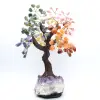 Albero minerale con base in ametista e foglie composte da vari minerali - 1