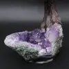 Albero minerale con base in ametista e foglie in quarzo rosa - 10