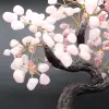 Albero minerale con base in ametista e foglie in quarzo rosa - 15