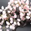 Albero minerale con base in ametista e foglie in quarzo rosa - 16
