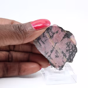 Fetta di Rodonite lucidata di qualità per decorazione