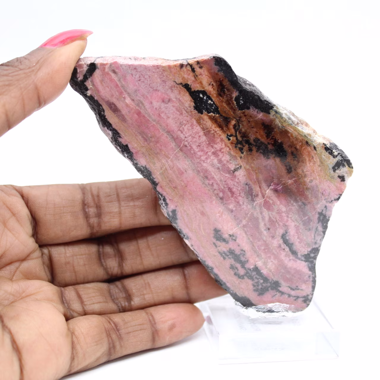 Fetta di Rodonite per uso decorativo