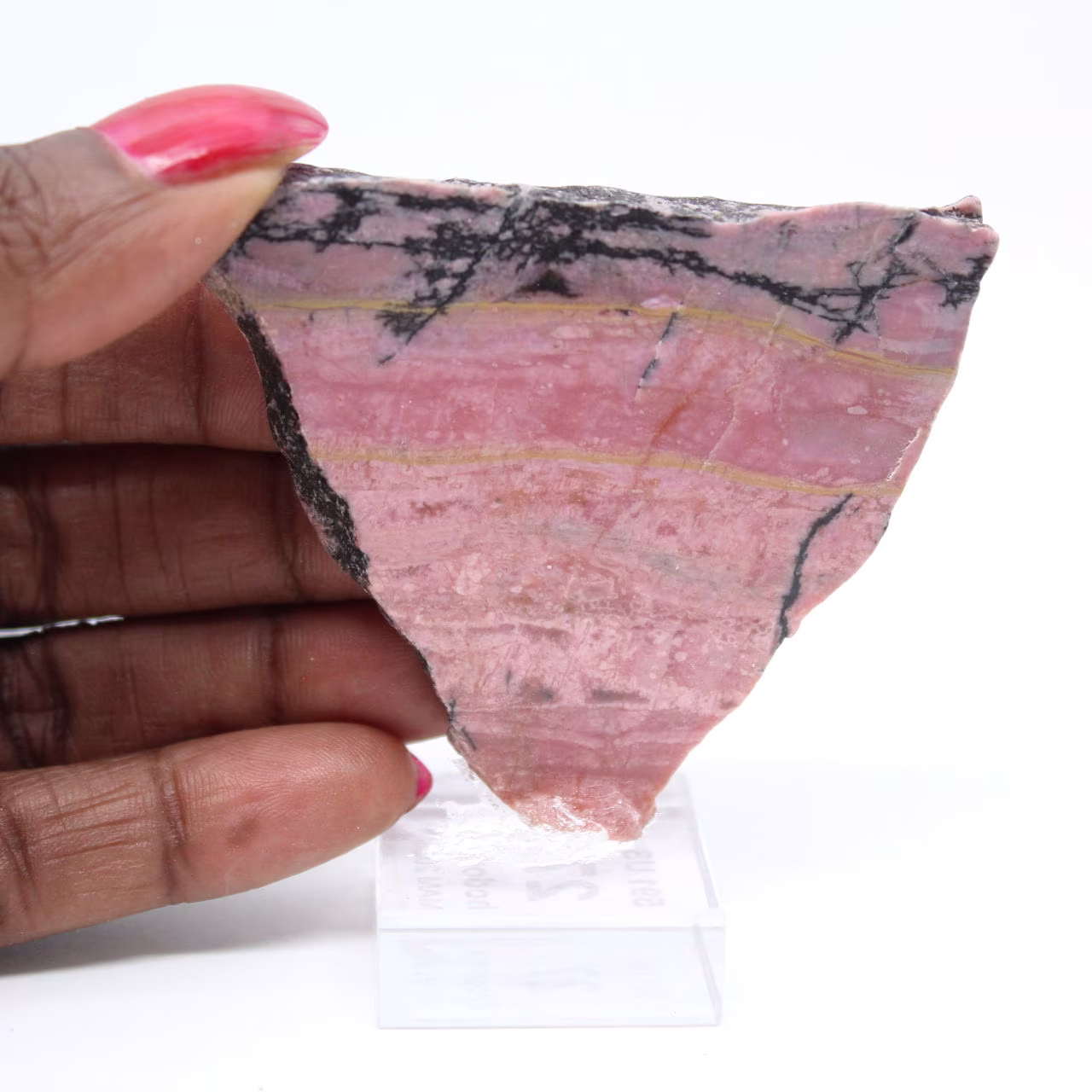 Fetta di Rodonite lucidata di qualità per decorazione