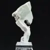 Fetta autentica e lucidata di pietra di Aragonite verde - 3