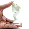 Fetta autentica e lucidata di pietra di Aragonite verde - 4