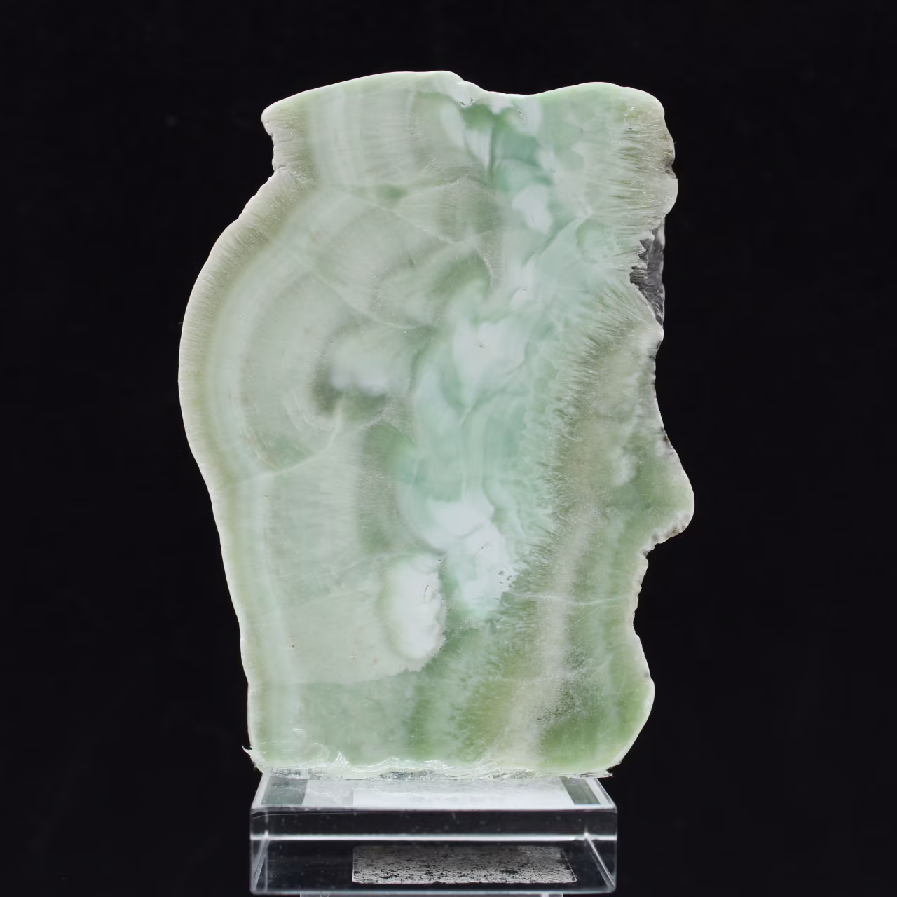 Fetta di pietra di Aragonite verde naturale