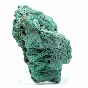 Pezzo di malachite fibrosa grezza