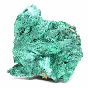 Pietra grezza di malachite fibrosa