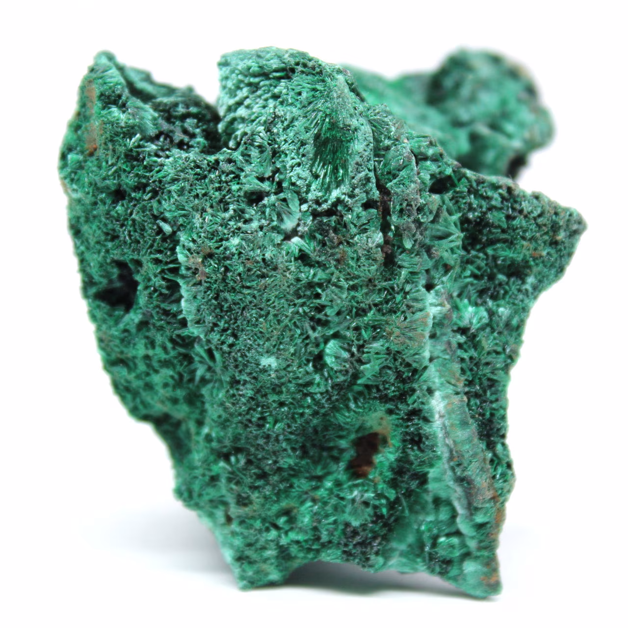 Cristallo di malachite fibrosa grezza