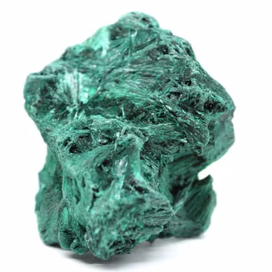 Malachite fibrosa naturale